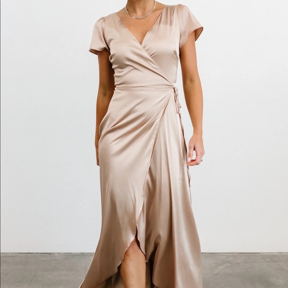 Krystal Satin Wrap Gown